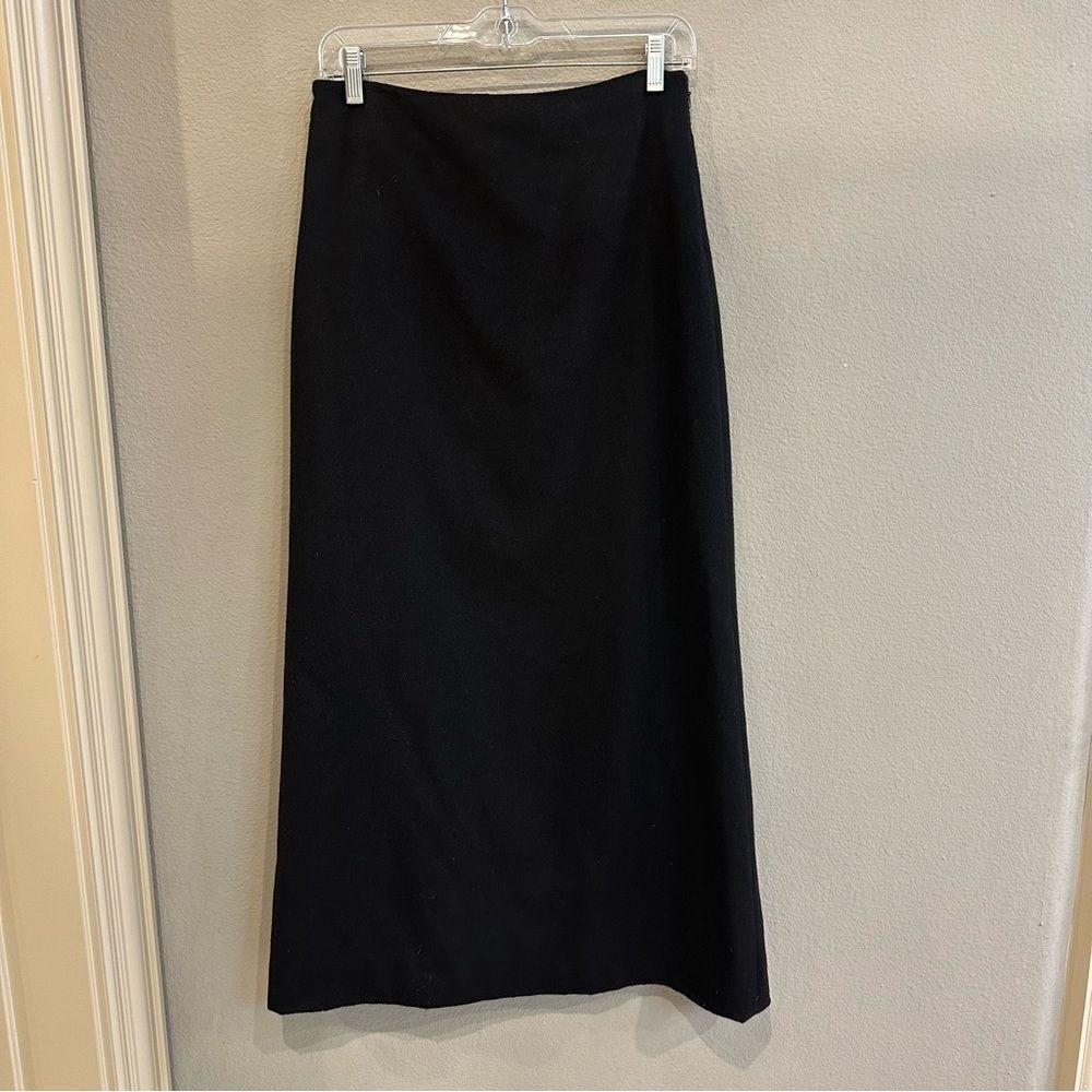 NICOLE FARHI | 6 | Black 100% cashmere long Maxi skirt